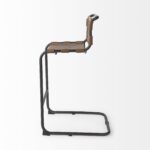 35-Inch Brown Leather and Steel Bar Stool with Footrest 13 35-Inch Brown Leather and Steel Bar Stool with Footrest