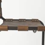 35-Inch Brown Leather and Steel Bar Stool with Footrest 18 35-Inch Brown Leather and Steel Bar Stool with Footrest