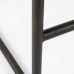 42-Inch Brown Leather and Black Iron Bar Stool