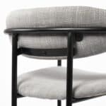 29-Inch Grey Steel Bar Stool With Full Back and Footrest