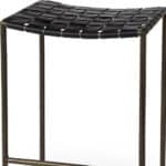 29-Inch Brown Leather and Iron Backless Bar Stool 18 29-Inch Brown Leather and Iron Backless Bar Stool