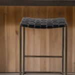 29-Inch Brown Leather and Iron Backless Bar Stool 11 29-Inch Brown Leather and Iron Backless Bar Stool