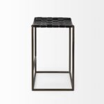29-Inch Brown Leather and Iron Backless Bar Stool 12 29-Inch Brown Leather and Iron Backless Bar Stool