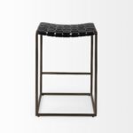 29-Inch Brown Leather and Iron Backless Bar Stool 13 29-Inch Brown Leather and Iron Backless Bar Stool