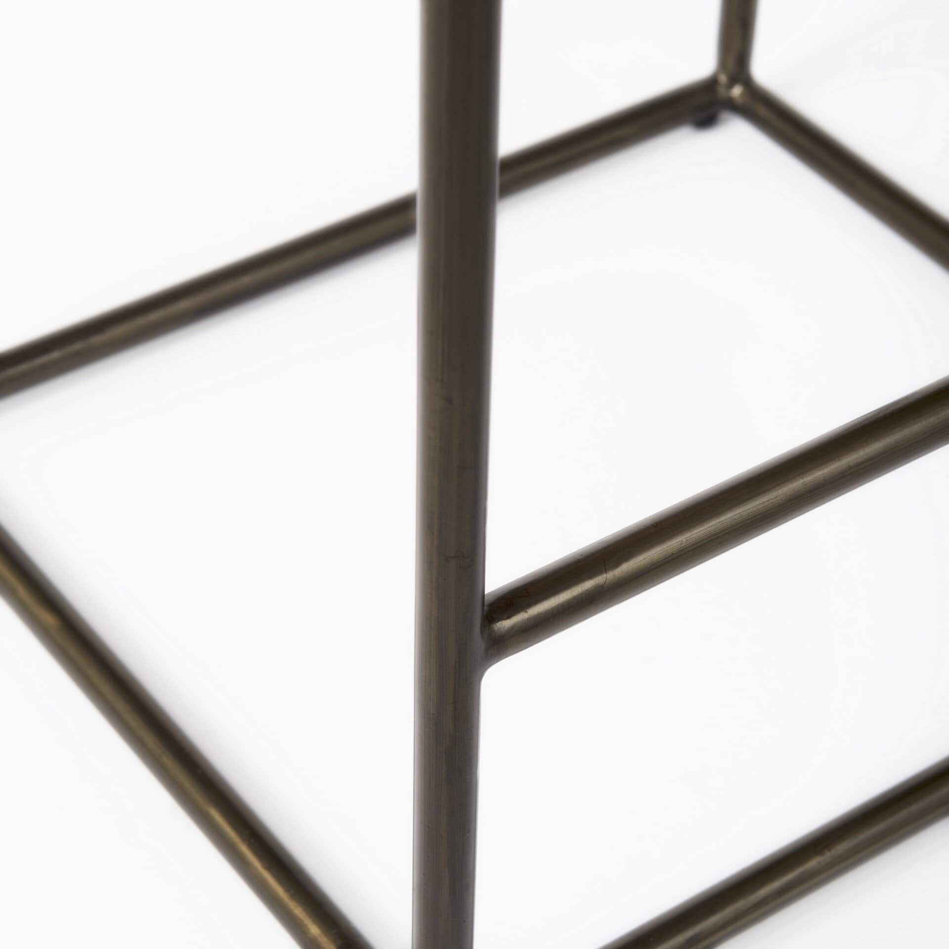 29-Inch Brown Leather and Iron Backless Bar Stool 6 29-Inch Brown Leather and Iron Backless Bar Stool - Image 6