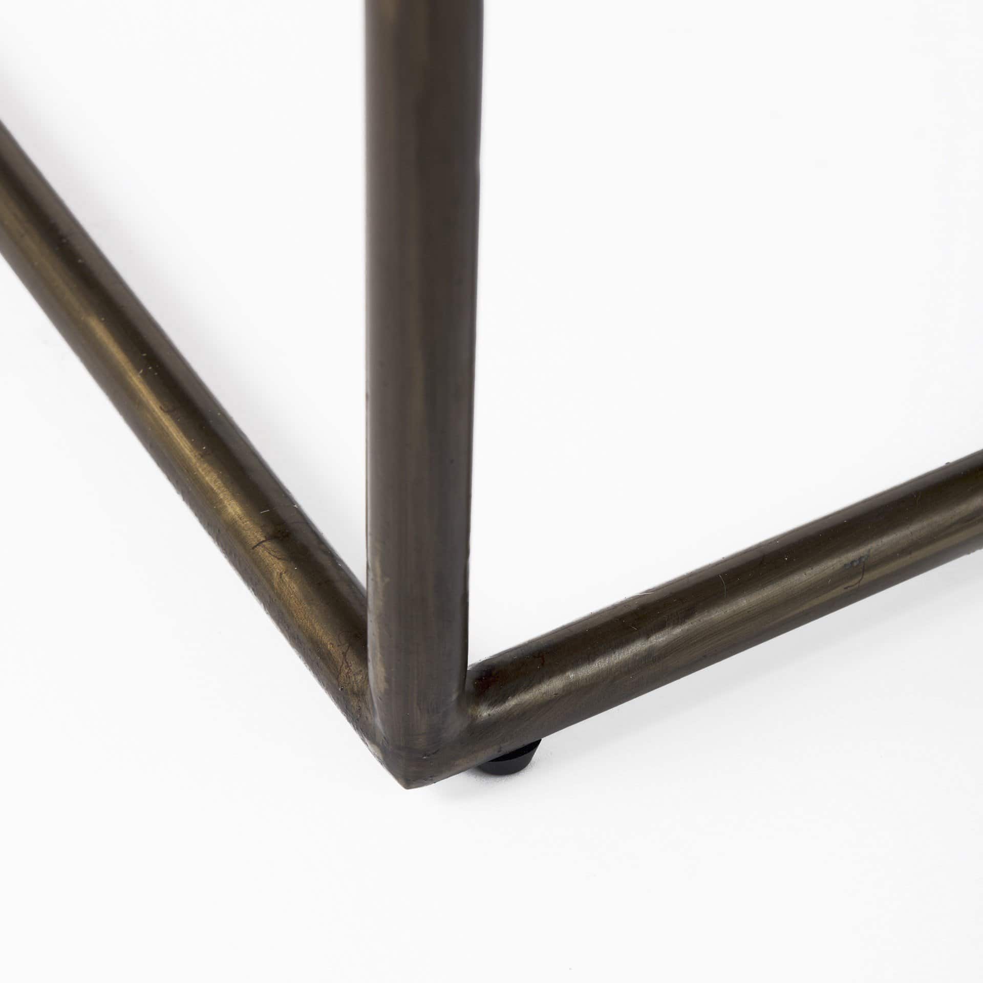 29-Inch Brown Leather and Iron Backless Bar Stool 7 29-Inch Brown Leather and Iron Backless Bar Stool - Image 7
