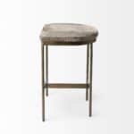 29-Inch Gray Backless Bar Stool with Cowhide Upholstery