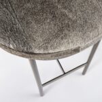 29-Inch Gray Backless Bar Stool with Cowhide Upholstery