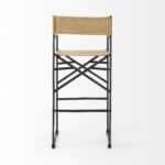 35-Inch Brown and Black Leather Bar Stool With Footrest