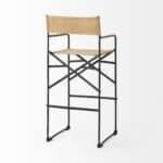 35-Inch Brown and Black Leather Bar Stool With Footrest