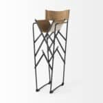35-Inch Brown and Black Leather Bar Stool With Footrest