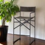 26-Inch Brown Fabric Seat Black Frame Bar Stool 12 26-Inch Brown Fabric Seat Black Frame Bar Stool