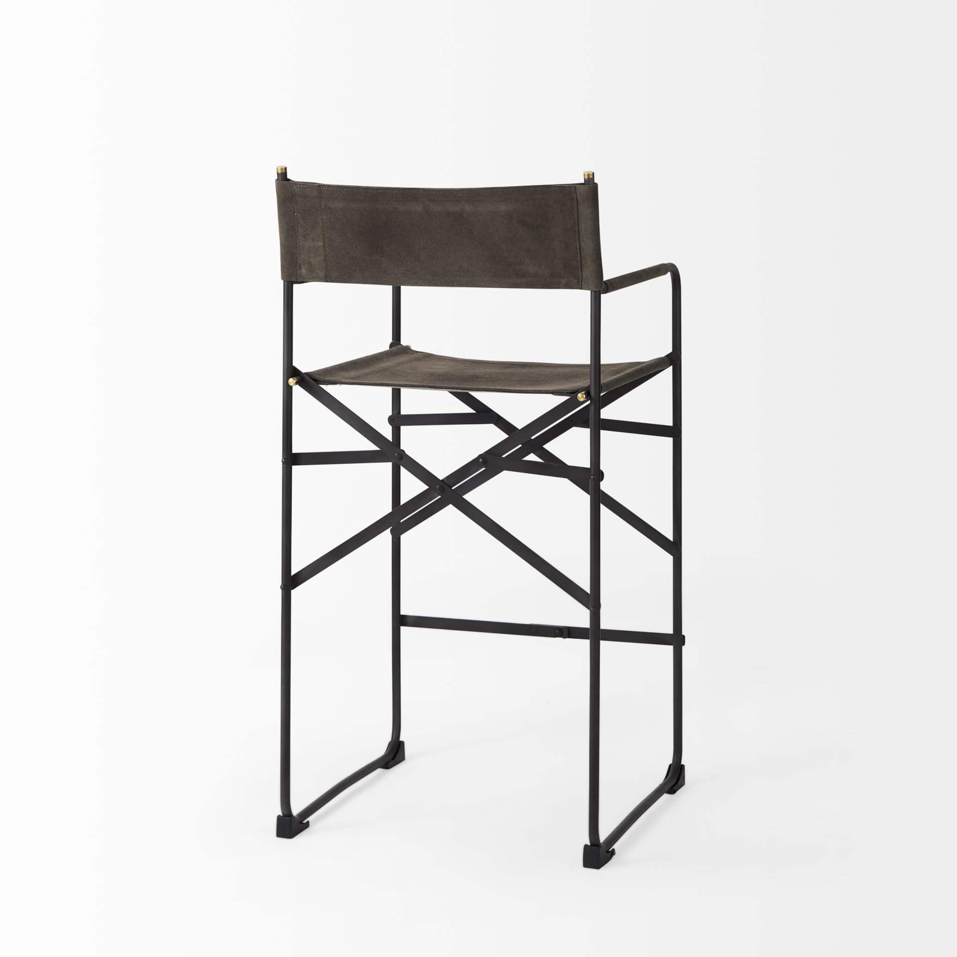 26-Inch Brown Fabric Seat Black Frame Bar Stool 6 26-Inch Brown Fabric Seat Black Frame Bar Stool - Image 6