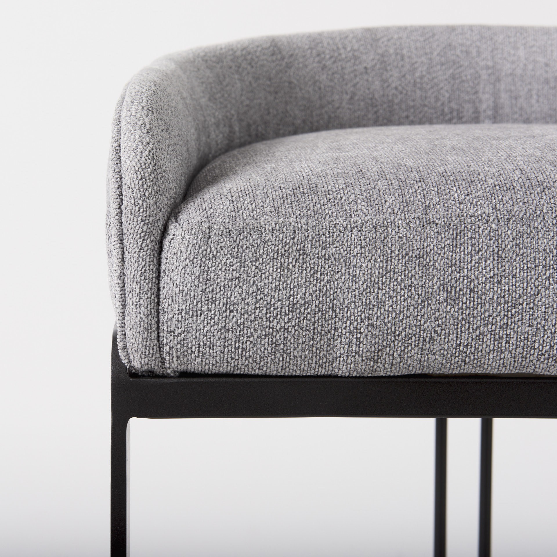 30-Inch Gray and Black Upholstered Bar Stool with Footrest 8 30-Inch Gray and Black Upholstered Bar Stool with Footrest - Image 8