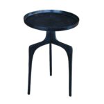 Contemporary Blue Metal Side Table With Tray Top