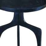 Contemporary Blue Metal Side Table With Tray Top