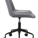 Gray Faux Leather Office Chair with Adjustable Height and Swivel Base 13 Gray Faux Leather Office Chair with Adjustable Height and Swivel Base