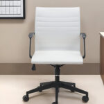 40.2-Inch Adjustable Swivel Faux Leather Office Chair with Lumbar Support