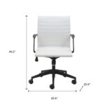 40.2-Inch Adjustable Swivel Faux Leather Office Chair with Lumbar Support