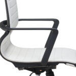 40.2-Inch Adjustable Swivel Faux Leather Office Chair with Lumbar Support