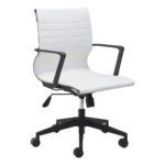 40.2-Inch Adjustable Swivel Faux Leather Office Chair with Lumbar Support