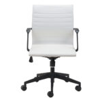 40.2-Inch Adjustable Swivel Faux Leather Office Chair with Lumbar Support