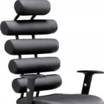 46-Inch Black Faux Leather Adjustable Swivel Executive Office Chair