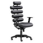 46-Inch Black Faux Leather Adjustable Swivel Executive Office Chair
