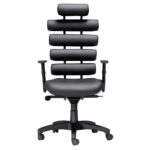 46-Inch Black Faux Leather Adjustable Swivel Executive Office Chair