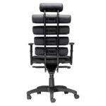 46-Inch Black Faux Leather Adjustable Swivel Executive Office Chair