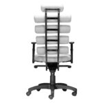 46-Inch White and Black Faux Leather Swivel Office Chair