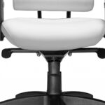 46-Inch White and Black Faux Leather Swivel Office Chair