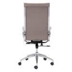 109-Inch Taupe and Silver Adjustable Faux Leather Office Chair