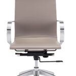 109-Inch Taupe and Silver Adjustable Faux Leather Office Chair