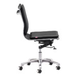 39.4-Inch Black and Silver Adjustable Swivel Faux Leather Office Chair 12 39.4-Inch Black and Silver Adjustable Swivel Faux Leather Office Chair