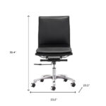39.4-Inch Black and Silver Adjustable Swivel Faux Leather Office Chair 15 39.4-Inch Black and Silver Adjustable Swivel Faux Leather Office Chair