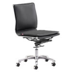 39.4-Inch Black and Silver Adjustable Swivel Faux Leather Office Chair 11 39.4-Inch Black and Silver Adjustable Swivel Faux Leather Office Chair