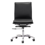 39.4-Inch Black and Silver Adjustable Swivel Faux Leather Office Chair 9 39.4-Inch Black and Silver Adjustable Swivel Faux Leather Office Chair