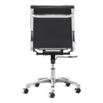 39.4-Inch Black and Silver Adjustable Swivel Faux Leather Office Chair 13 39.4-Inch Black and Silver Adjustable Swivel Faux Leather Office Chair