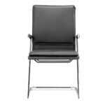 35-Inch Black Faux Leather Adjustable Office Chair with Steel Frame (Set of 2)