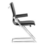 35-Inch Black Faux Leather Adjustable Office Chair with Steel Frame (Set of 2)