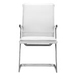35-Inch White and Silver Faux Leather Office Chairs (Set of 2)