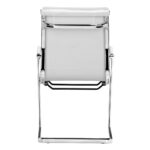 35-Inch White and Silver Faux Leather Office Chairs (Set of 2)