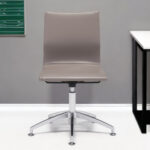 26-Inch Taupe and Silver Swivel Faux Leather Office Chair 10 26-Inch Taupe and Silver Swivel Faux Leather Office Chair