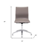 26-Inch Taupe and Silver Swivel Faux Leather Office Chair 15 26-Inch Taupe and Silver Swivel Faux Leather Office Chair