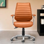 Adjustable Swivel Faux Leather Office Chair with Mid-Century Style 10 Adjustable Swivel Faux Leather Office Chair with Mid-Century Style