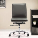 39.4-Inch Gray Faux Leather Adjustable Swivel Executive Office Chair 10 39.4-Inch Gray Faux Leather Adjustable Swivel Executive Office Chair