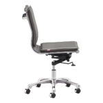 39.4-Inch Gray Faux Leather Adjustable Swivel Executive Office Chair 12 39.4-Inch Gray Faux Leather Adjustable Swivel Executive Office Chair
