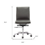39.4-Inch Gray Faux Leather Adjustable Swivel Executive Office Chair 15 39.4-Inch Gray Faux Leather Adjustable Swivel Executive Office Chair