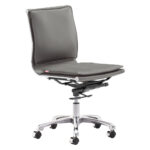 39.4-Inch Gray Faux Leather Adjustable Swivel Executive Office Chair 11 39.4-Inch Gray Faux Leather Adjustable Swivel Executive Office Chair